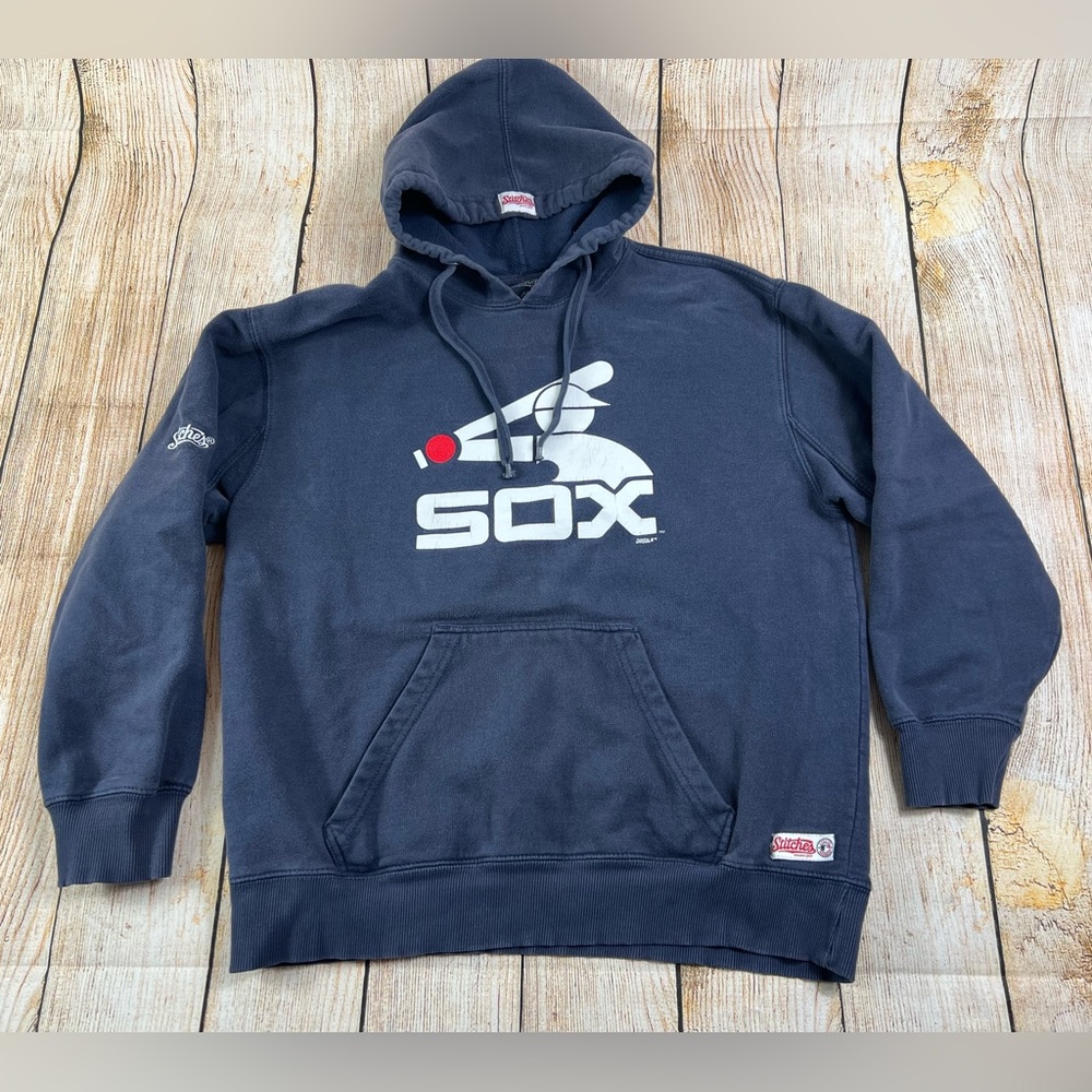 Chicago White Sox Stitches Baseball Hoodie Sweatshirt Blue Size Medium